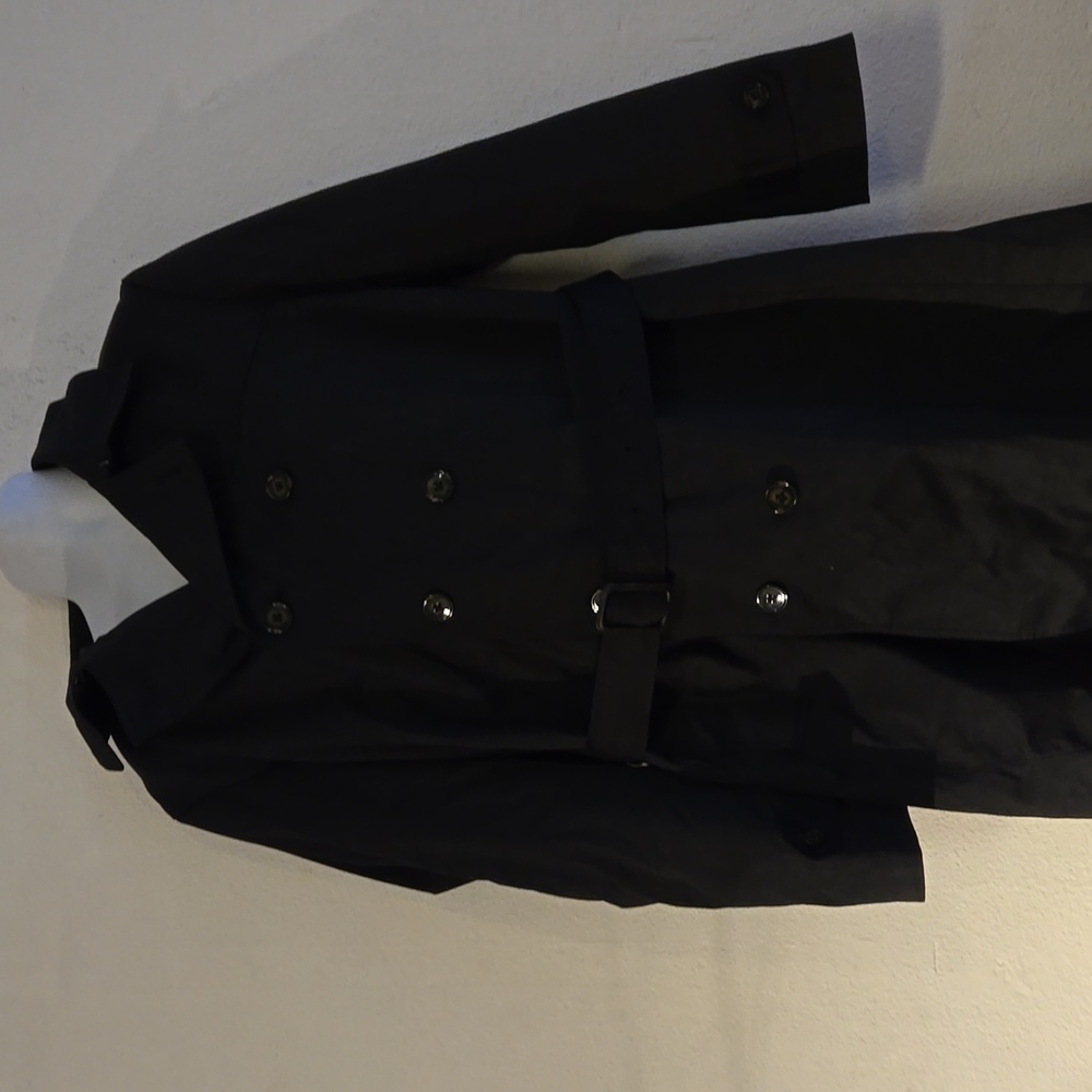 *C11 - VTG. RALPH LAUREN SZ 46R BLACK TRENCH COAT